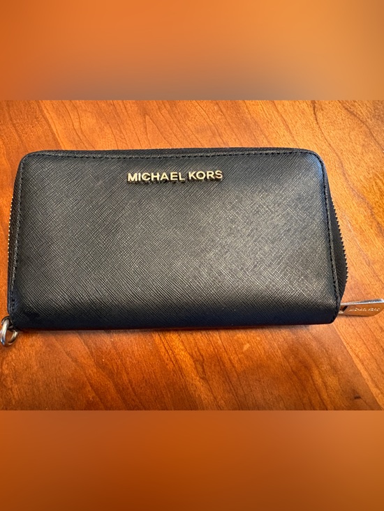 Michael Kors Handbags - Michael Kors Black Saffiano Zip Around Wallet